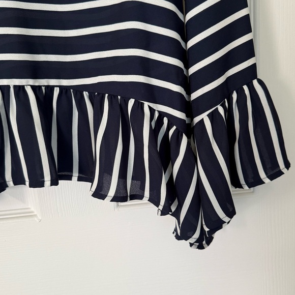 A.n.a Striped Ruffle Top - Picture 3 of 7